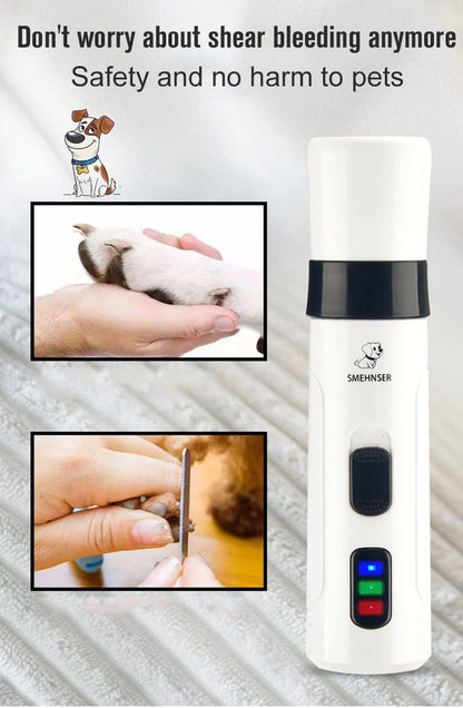 Broyeur à ongles pour animaux de compagnie rechargeable par USB 