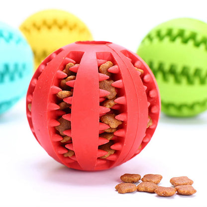 Dog Food Ball Toy - Interactive Rubber Chew Ball for Puppies, Small & Large Dogs