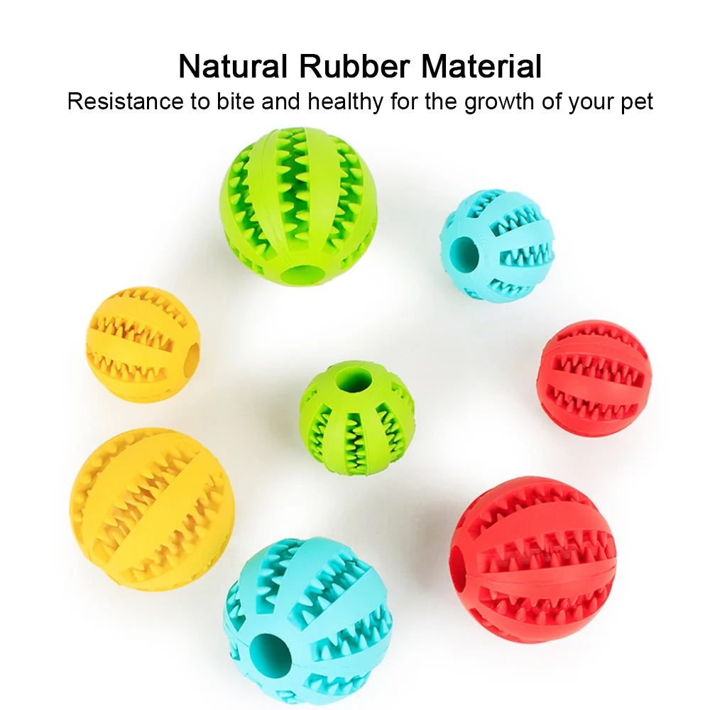 Dog Food Ball Toy - Interactive Rubber Chew Ball for Puppies, Small & Large Dogs