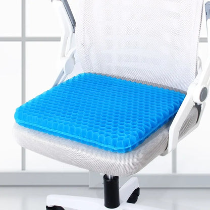 Gel Seat Cushion - Breathable Honeycomb Design For Pressure Relief Back Tailbone Pain